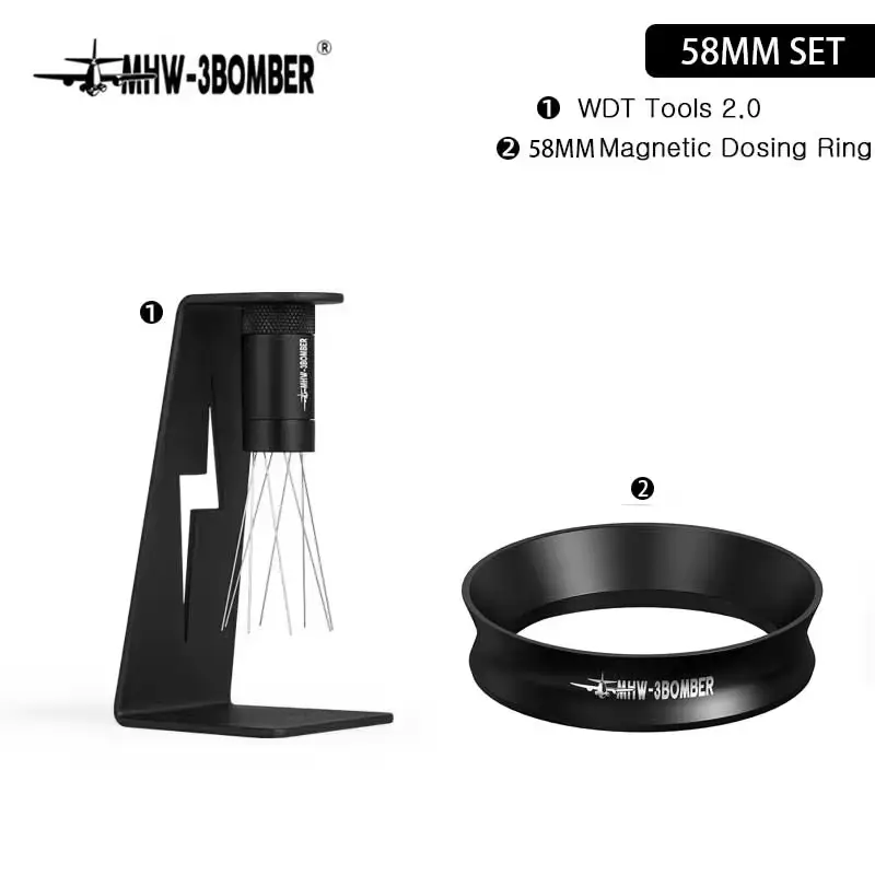MHW-3BOMBER WDT Tool Espresso Distribution Tool with Magnetic Stand,Adjustable Range Coffee Needle Stirrer Dosing Funnel Set - Image 10