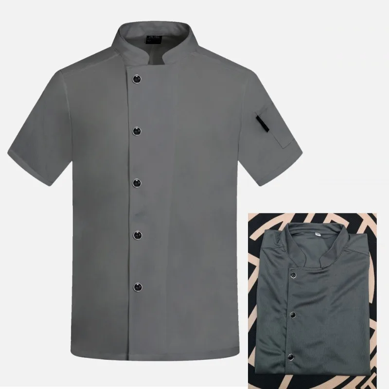 Vêtements de travail de Chef de Restaurant pour hommes, manches courtes, demi-manches d'été, maille fine et respirante, vêtements spéciaux de cuisine