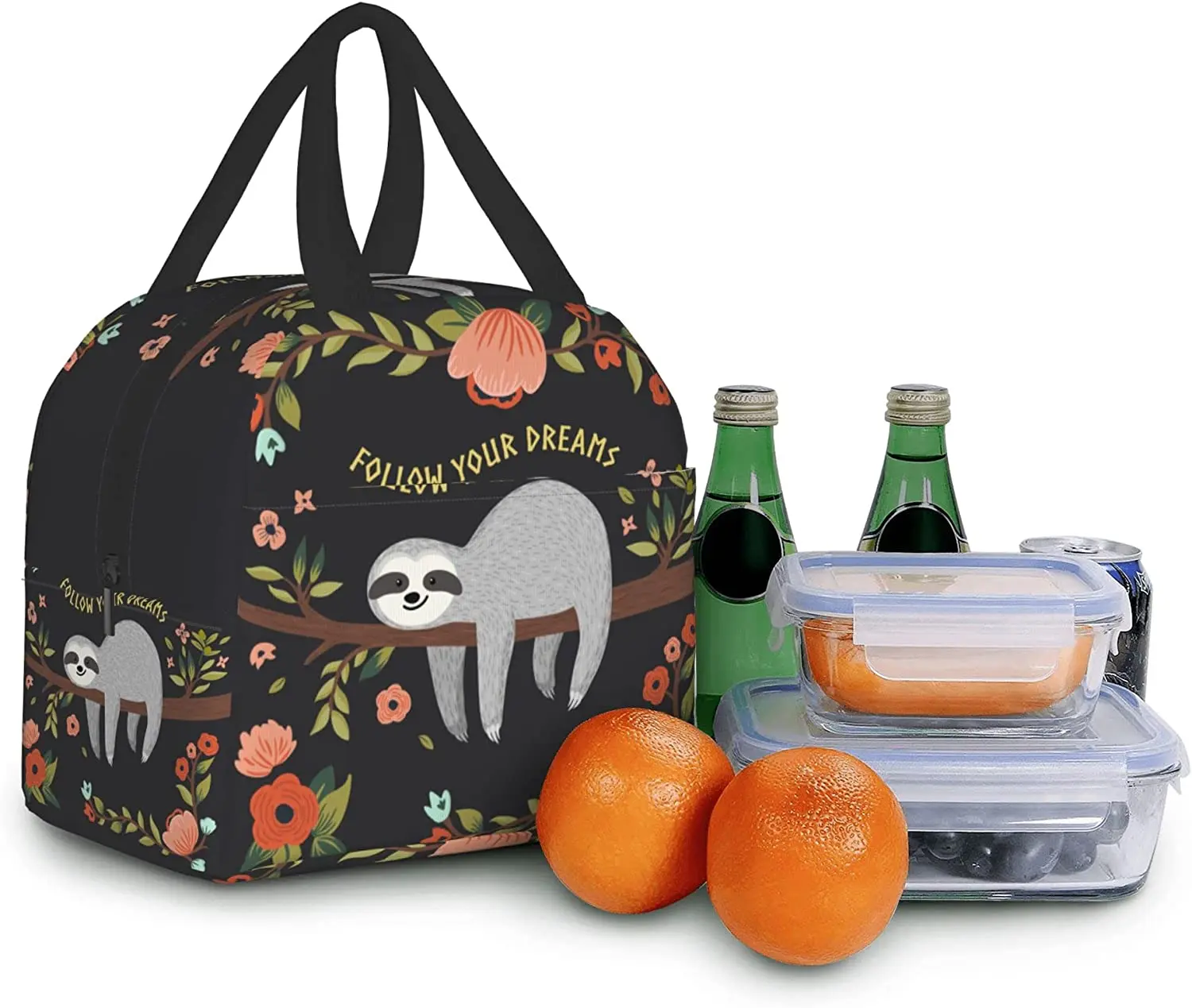 Fiambrera con aislamiento para mujer, bolsa de almuerzo reutilizable, Cooler, bolsas de té para el trabajo, Picnic escolar