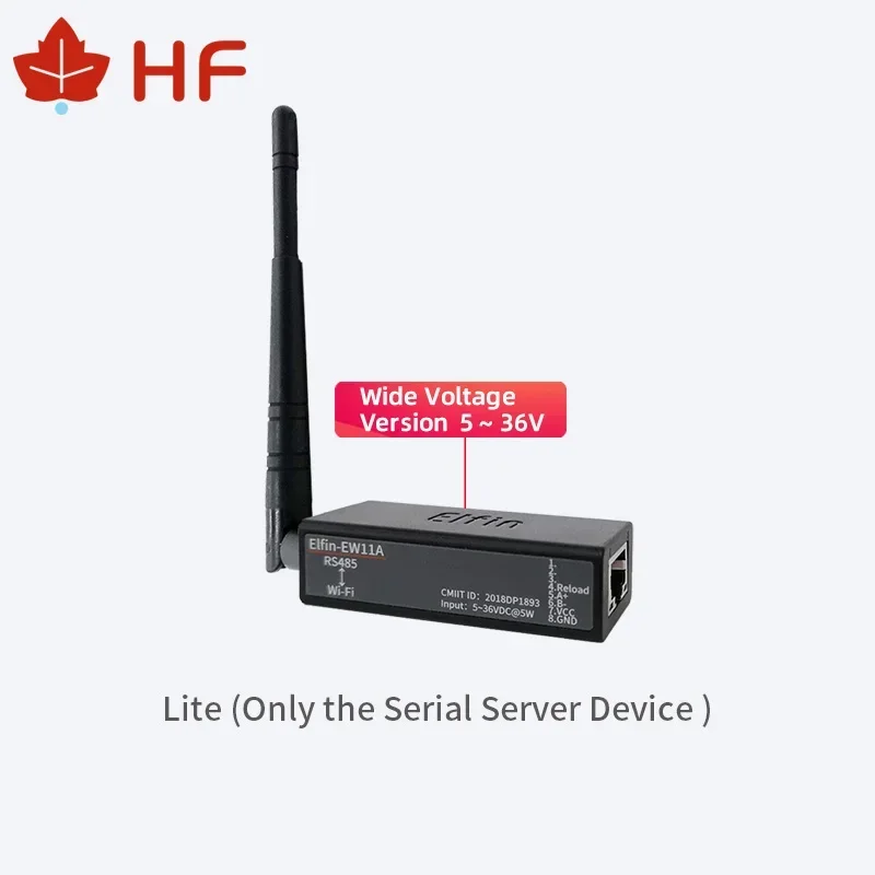 HF Elfin-EW11A-0 5 ~ 36V antena eksternal voltase lebar perangkat jaringan nirkabel Modbus TPC IP RJ45 RS485 ke WIFI Serial Server