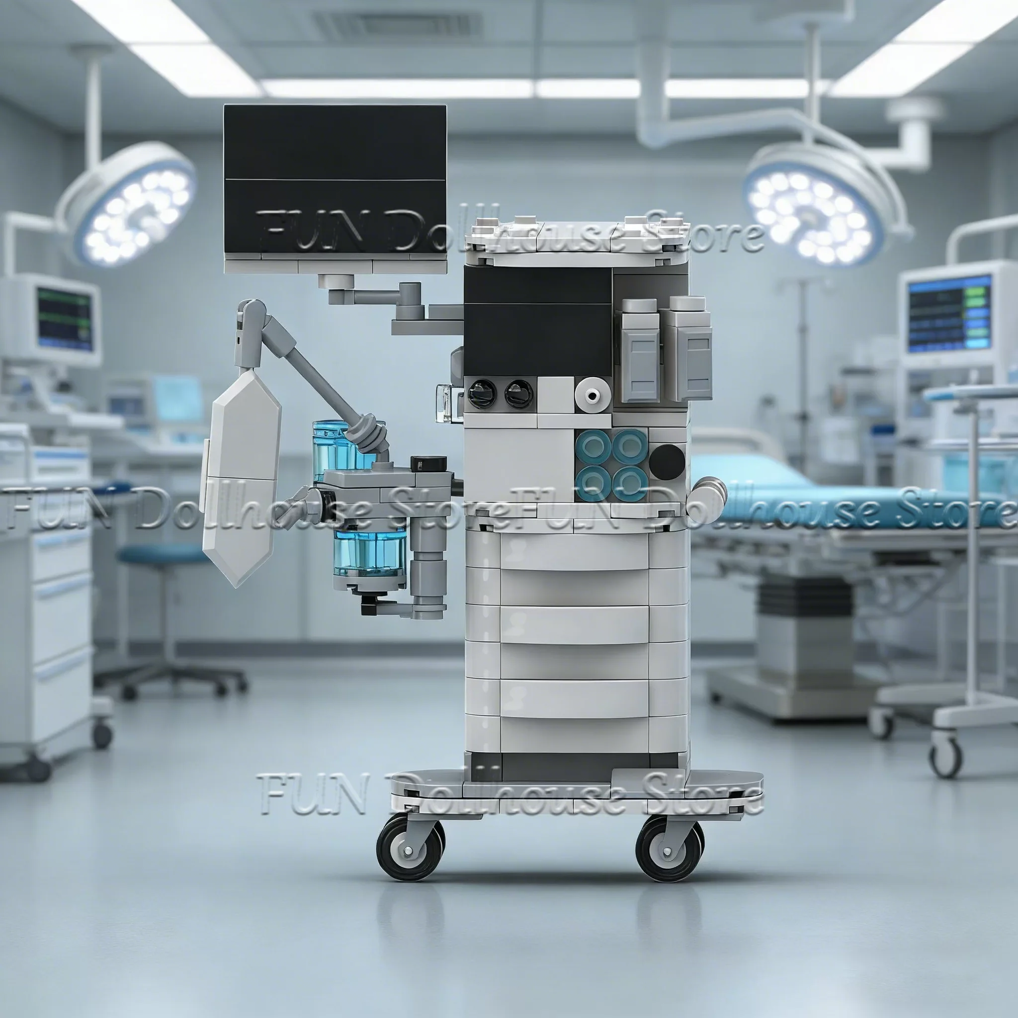 MOC City Street Hospital Dental Clinic Building Blocks Doctor Nurse Figures Accessories Church Bedroom Computer Bricks Toys Gift