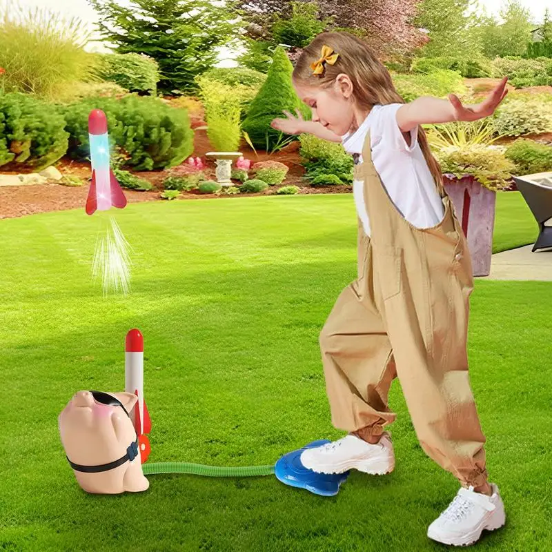 

Rocket Launch Toy For Kid Foam Stomper Rocket Launching Pad With Monkey Jump Outdoor Activities High Flying Sport Game For