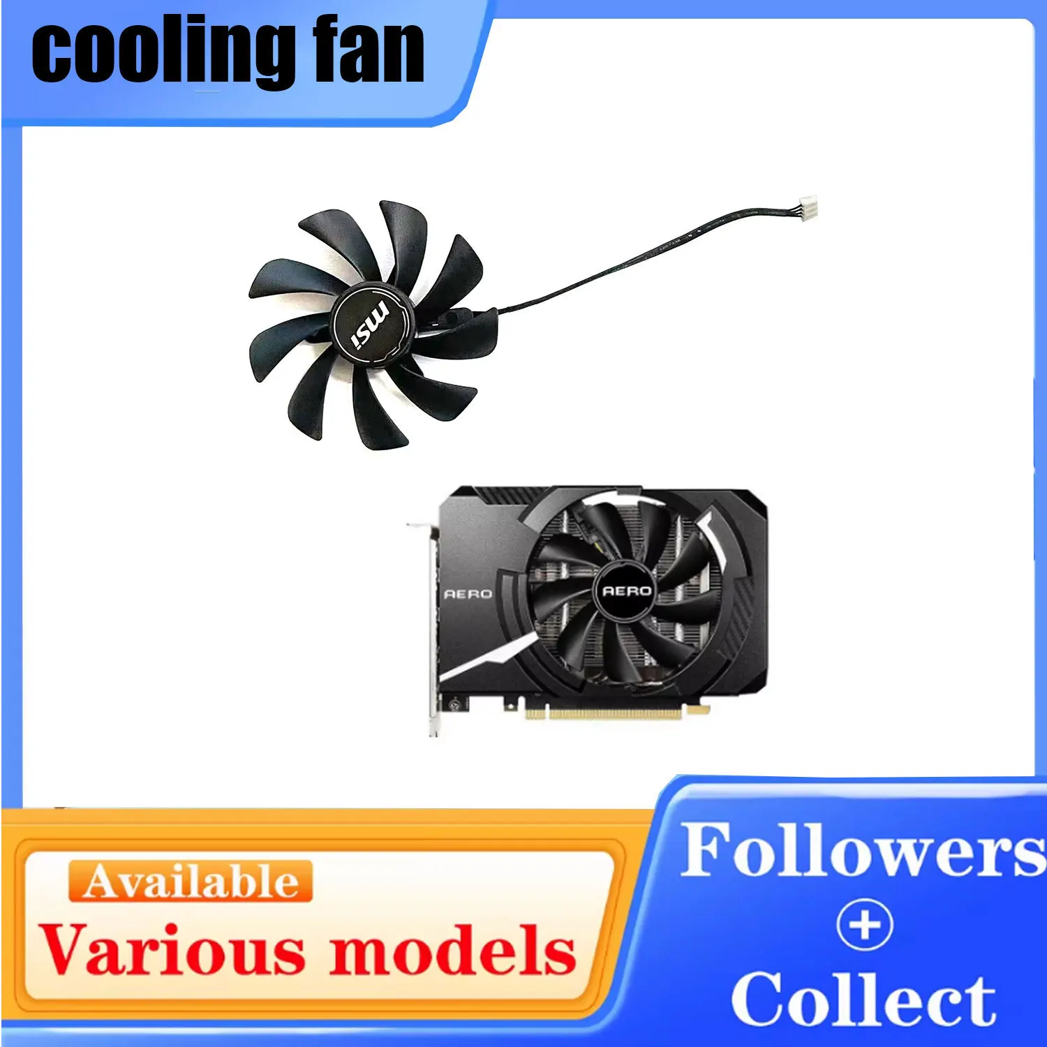 95MM 4PIN XY-D10015SH HA10015H12SB-Z GPU FAN For MSI GeForce GTX1660 SUPER AERO GTX 1660 Ti Graphics Card Fan