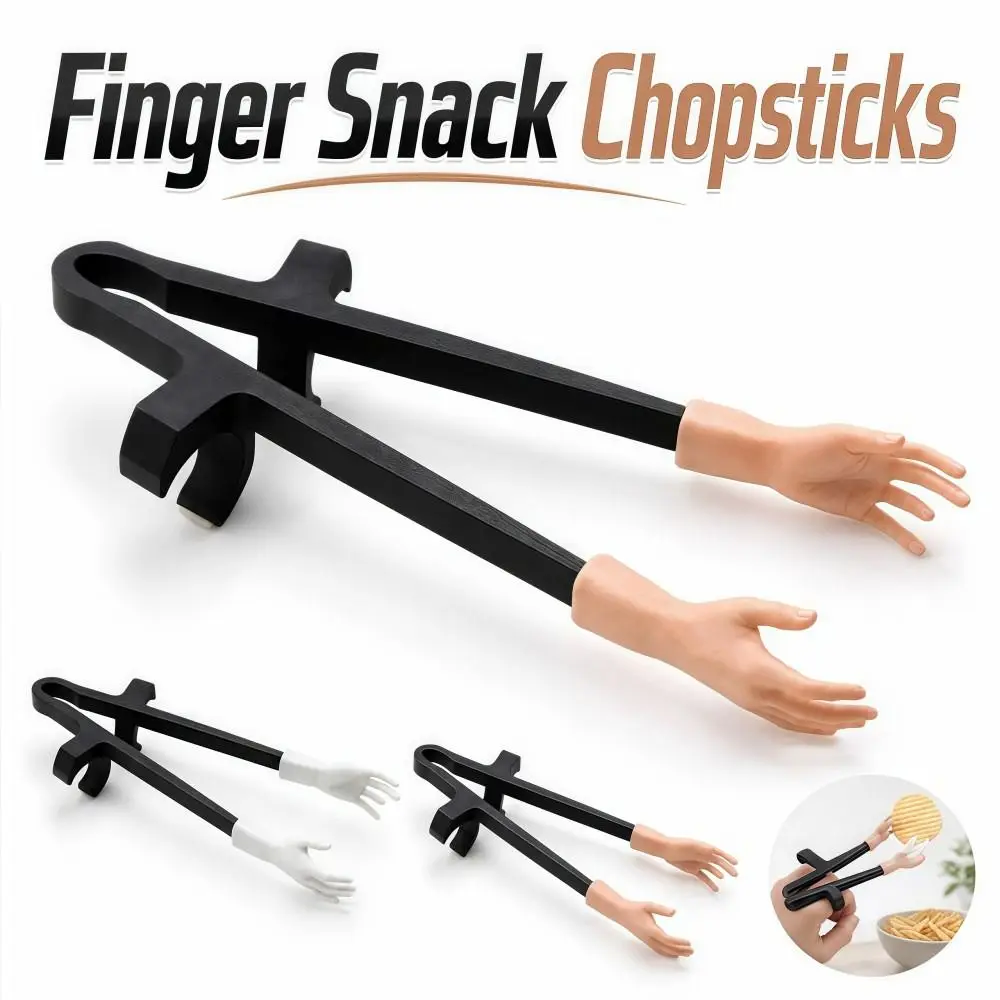 Novelty Reusable Finger Snack Chopsticks Palm Shape PLA Finger Food Tongs Non-slip Durable Game Snack Clips Party-Use