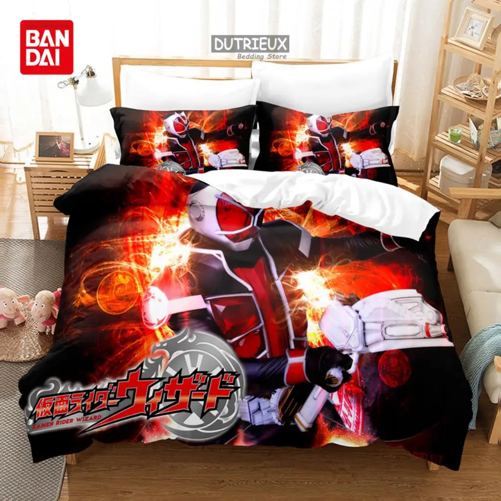 Bandai Cartoon Kids Kamen Rider Bedding Set Quilt Duvet Cover Sets Home Decor Twin Single Queen King Anime Gift