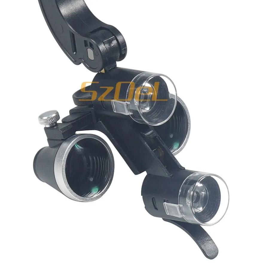 2.5X/3.5X Dental Binocular Magnifying Glass Oral Front Headlight Dual Headlights Shadowless Spotlight Dental Lighting