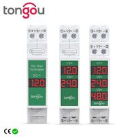 Single/ Dual/ Triple Ways Din Rail Mount Voltage Meter 11V-310V DC Mini Modular Voltmeter LED Digital Display Detector TONGOU