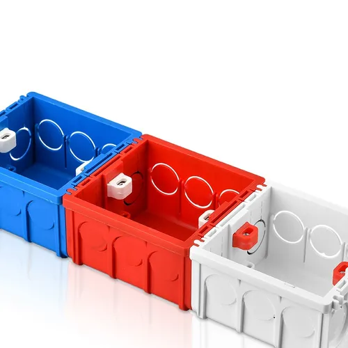 Imagen 2 del producto Caja de instalación de enchufe de interruptor de tamaño estándar de la UE, caja inferior de instalación interna de pared oculta ajustable, caja de cableado de toma de corriente