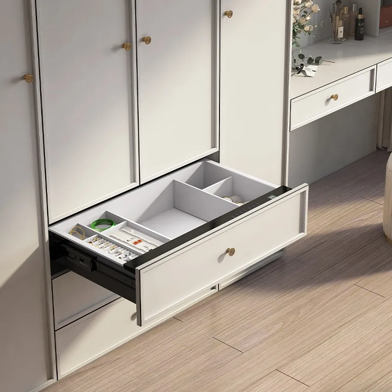 Drawer type invisible safe household small integrated fingerprint password wardrobe all steel