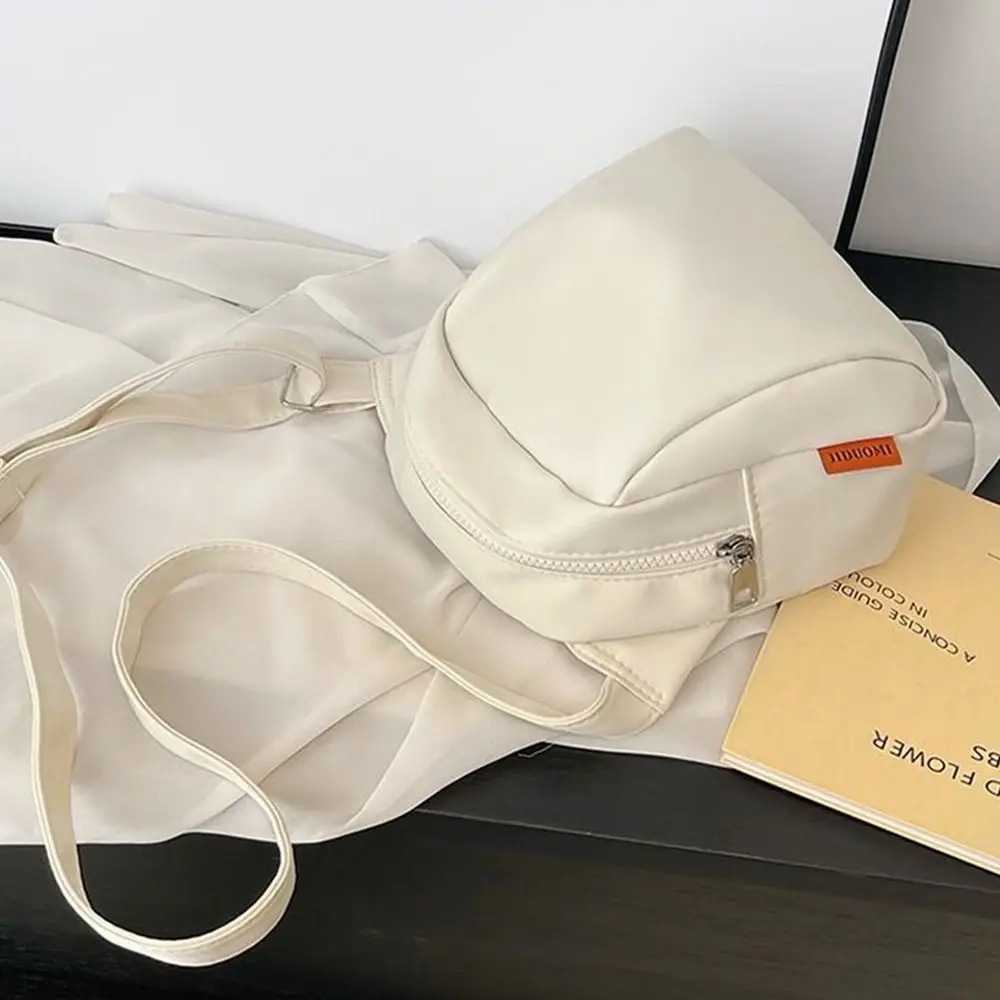 Portable Canvas Shoulder Bag Solid Color Large Capacity Cross Body Messenger Bag Underarm Bag Women Girl