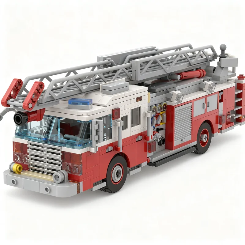 

NEW 677PCS MOC City Hot Sale American Fire Truck Model DIY Creative Ideas Technology Child Toy Assembly Puzzle Birthday Gift
