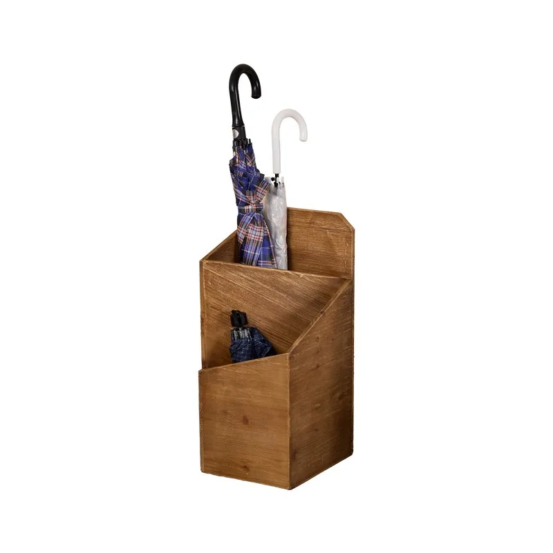 Umbrella rack,  storage rack, household solid wood door with  bucket, creative hotel lobby umbrella rack