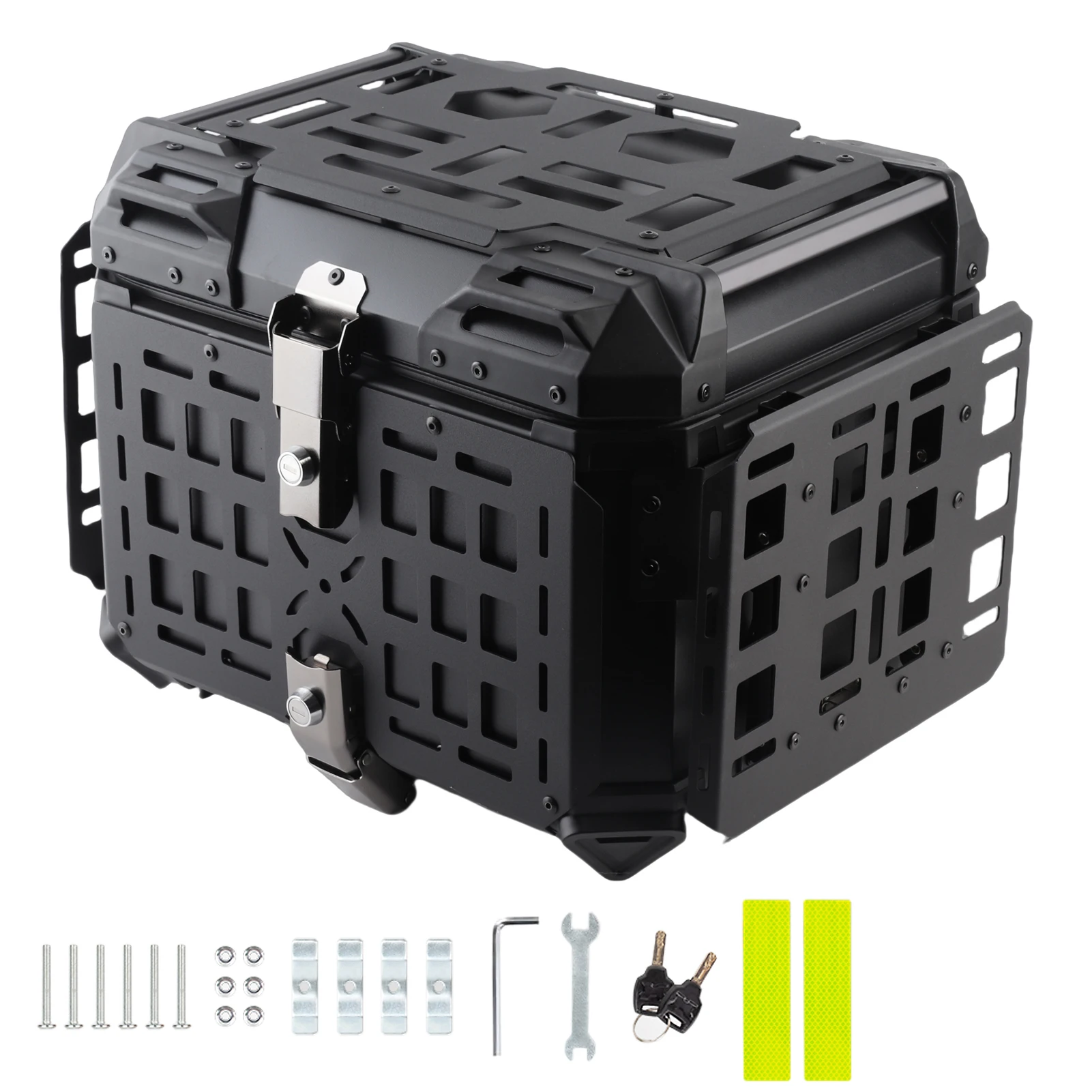 45L Quick‑Release Aluminum Alloy Motorcycle Rear Trunk Luggage Box, Aftermarket Replacement For Touring Commute