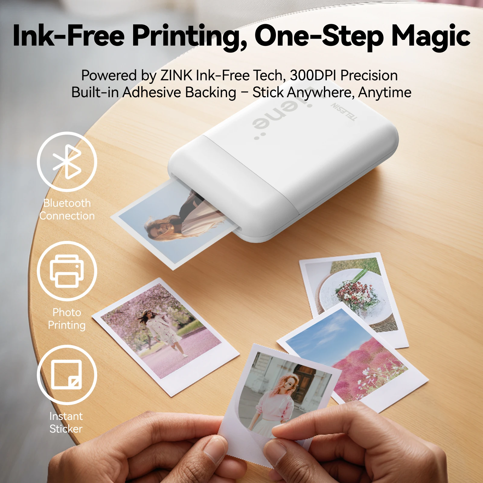 TELESIN LIENE Photo Printer 300dpi Pocket DIY Picture Wireless Bluetooth Portable Printer Work With LIENE APP Mini Printer