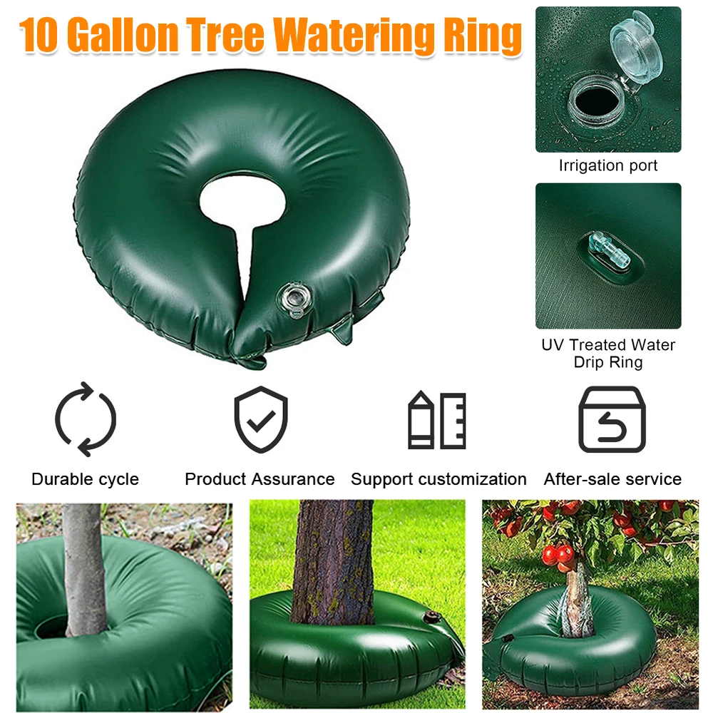 10 Gallon Drip Irrigation Water Pouch PVC Planting Water Bag Automatic Drip Irrigation Watering System for Tree and Shrubs