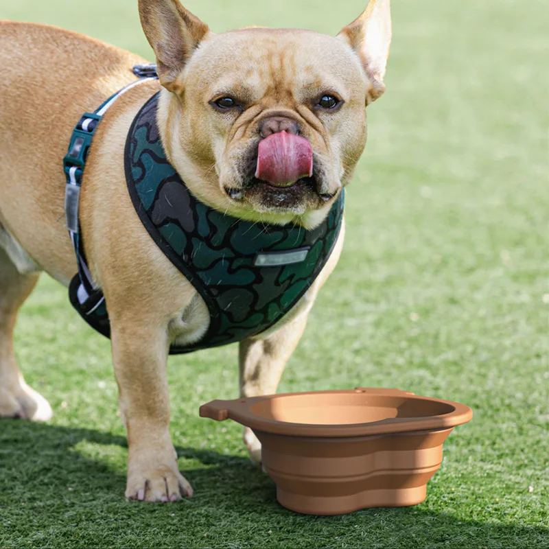 600ml Large Collapsible Dog Pet Folding Silicone Bowl Outdoor Travel Portable Puppy Food Container Feeder Dish Bowl