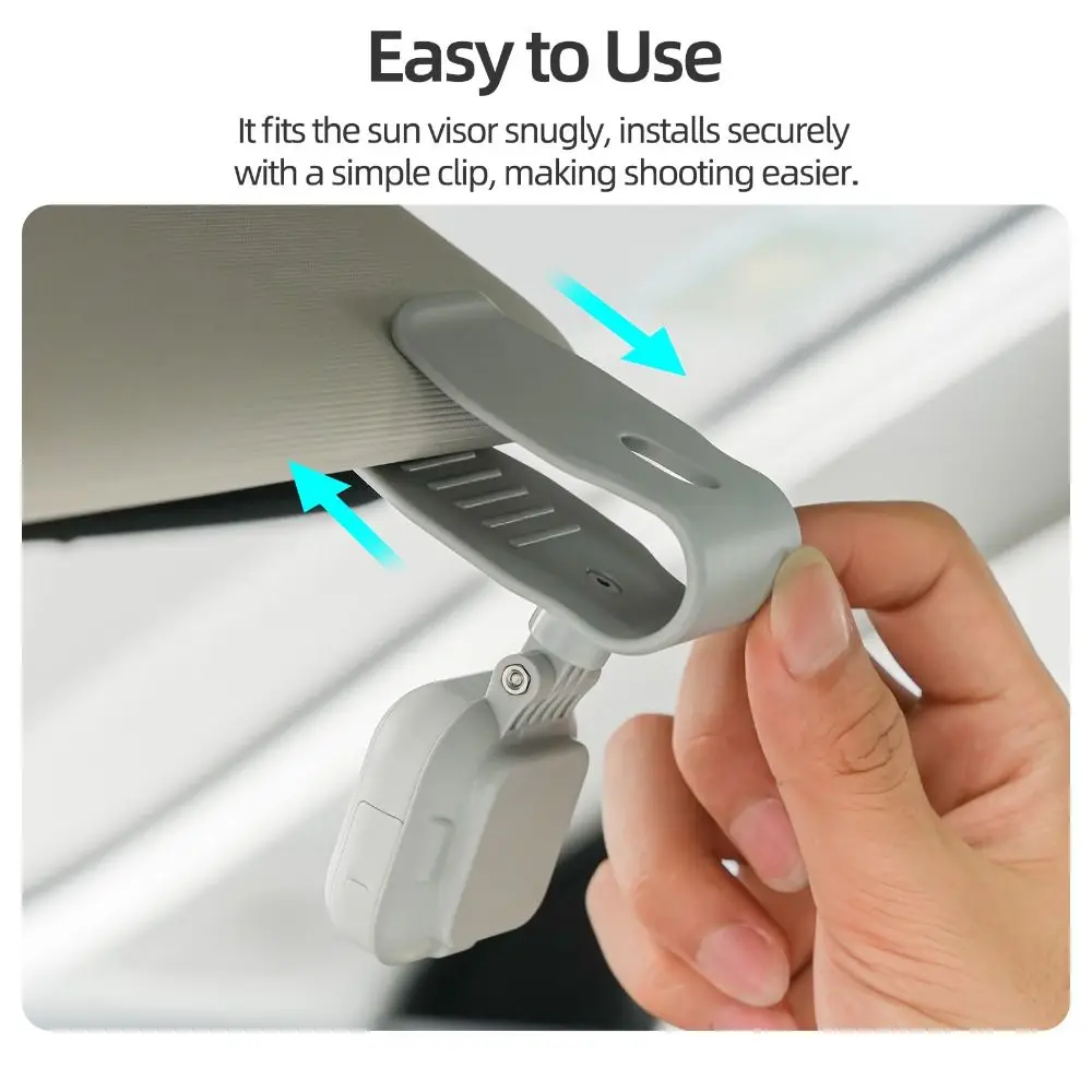Quick Release Car Sun Visor Mount Magnetic Adjustable Auto Sun Visor Clip Holder 360° Rotation for Insta360 GO Ultra