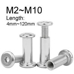 1~10Set Hexagon Socket Rivet Connector Insert Joint Sleeve Cap Nut M2 M3 M4 M5 M6 M8 M10 304Stainless Steel Furniture Splint Nut