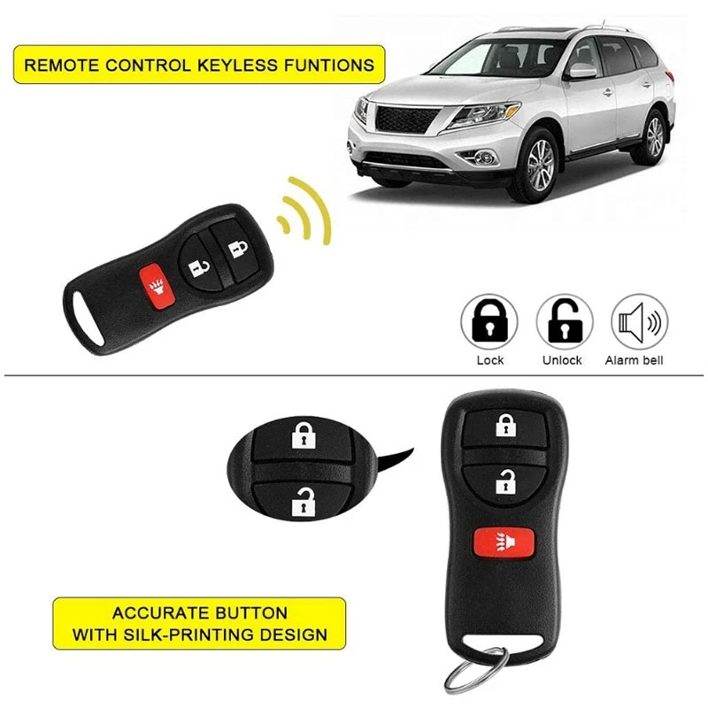 2 Key For Nissan Frontier Murano Quest NV Pathfinder Xterra Versa Car Keyless Entry Remote For KBRASTU15