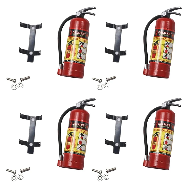 

X18A-4X RC Decoration Metal Mini Fire Extinguisher For 1/10 RC Crawler Axial SCX10 90046 Traxxas TRX4 Tamiya D90,Red