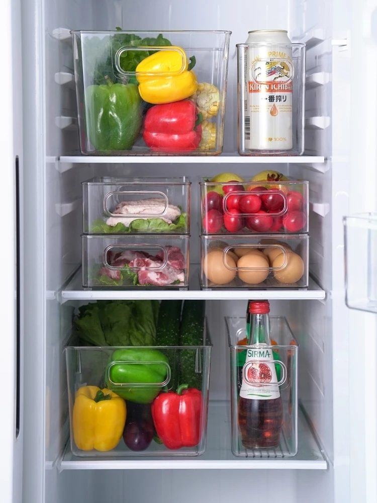 

Transparent Food ade Storage Box with Lid for Refrigerator Freezing Vegetable Kitchen Organization Box Long Rectangle ape