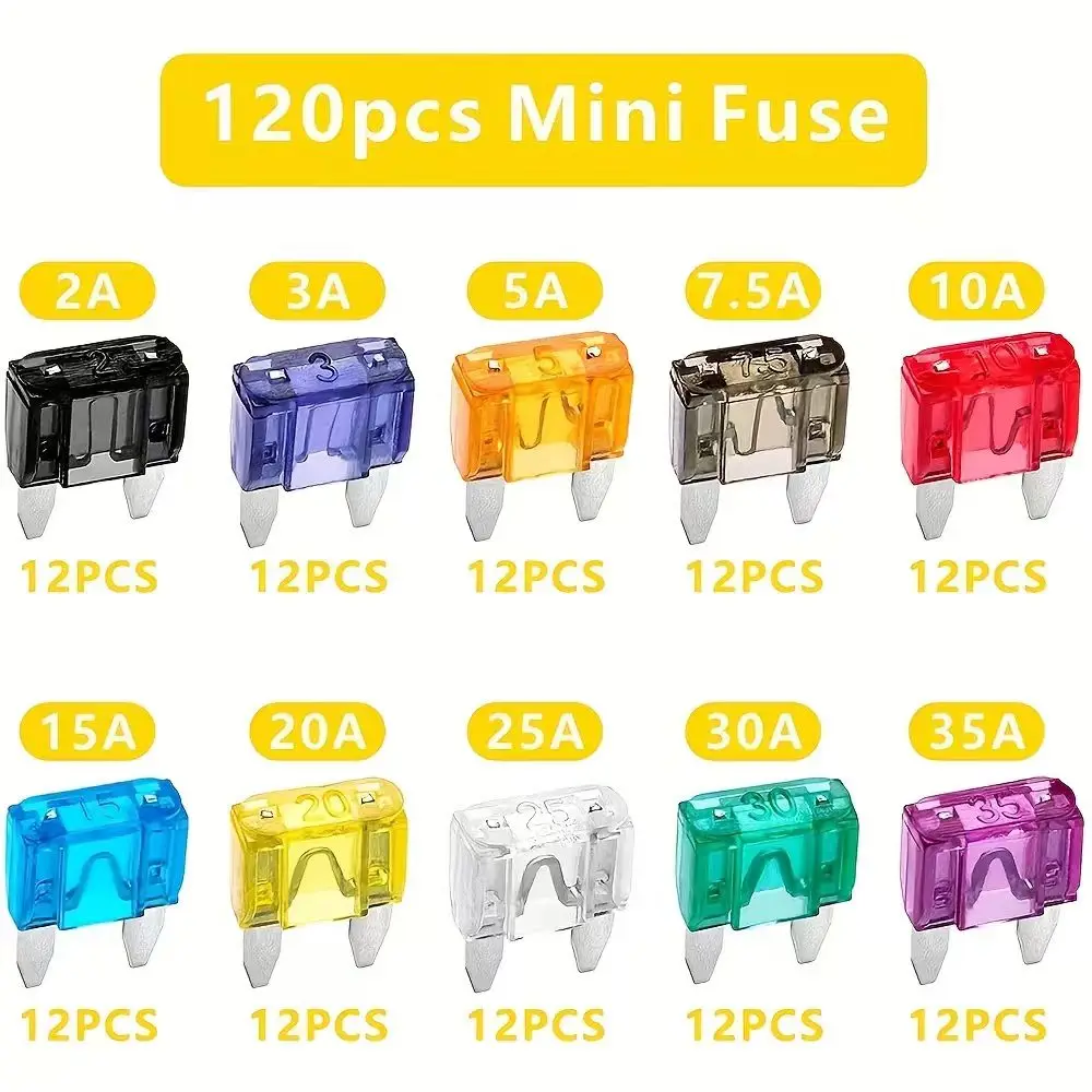 60/120Pcs Car Fuse Set - Various Small Size Fuses, Universal Car Fuses - Reliable and Durable Auto Accessories