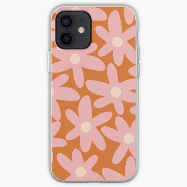 Daisy Time Floral Pattern Orange Blush P  Phone Case Customizable for iPhone 11 12 13 14 Pro Max Mini X XS XR Max 6 6S 7 8 Plus