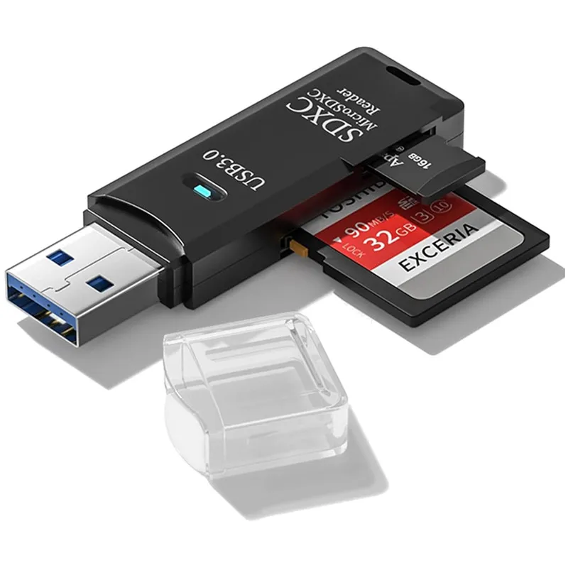 2-in-1 Multi Functional USB 3.0 Card Reader Converter Micro SD TF Memory USB Flash Drive Card Reader Adapter for PC Laptops