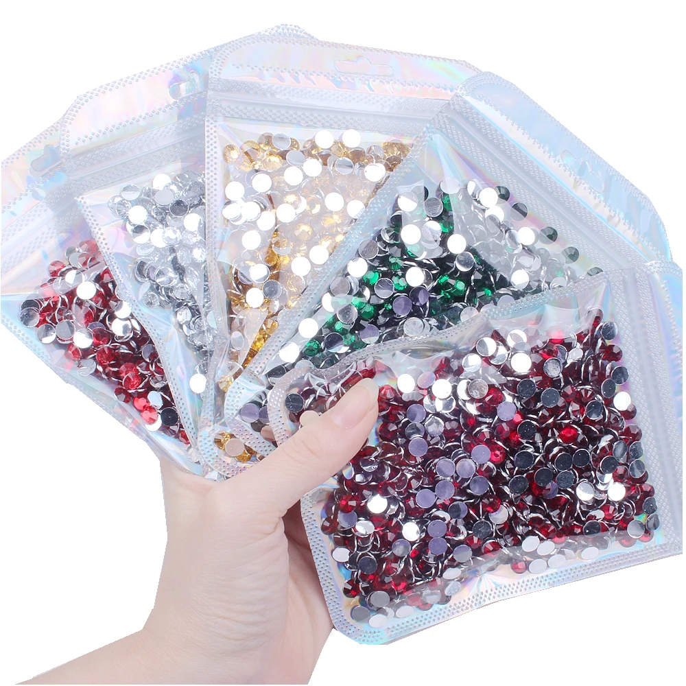 

Resin Rhinestones 1000pcs 6mm Flatback Many Colors To Choose Round Glue On Diamonds For DIY Nails Art Decorations