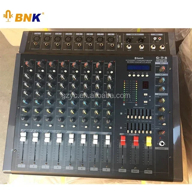 New Audio Power Mixer Console USB 8-channel B&T Studio Audio Mixer Sound Mixing