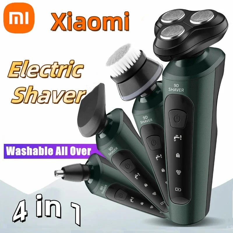 Xiaomi Electric Shavers Men Rechargeable Battery Rotary Shavers Machine Shaving Waterproof Wet Dry Use Electric Trimmer Razor