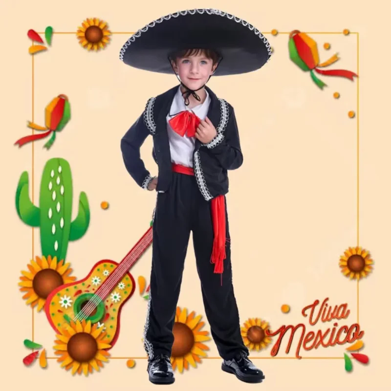 Boys Traditional Mexican Mariachi Amigo Dancer Costume For Cinco De Mayo Fiesta