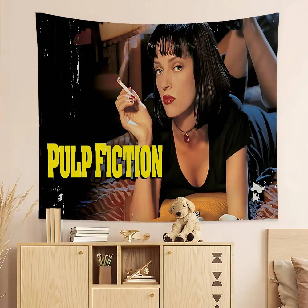 Movie P-Pulp Fiction Classic Hippie Wall Hanging Tapestries Bohemian Wall Tapestries Mandala INS Home Decor