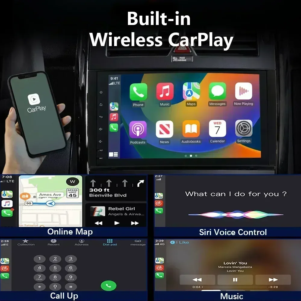 Автомобильный радиоприемник Carplay Android 11, аудиостерео для Mercedes Benz Sprinter A/B-Class Viano W169 W906 W245 W639 B200 VW Bluetooth WIFI