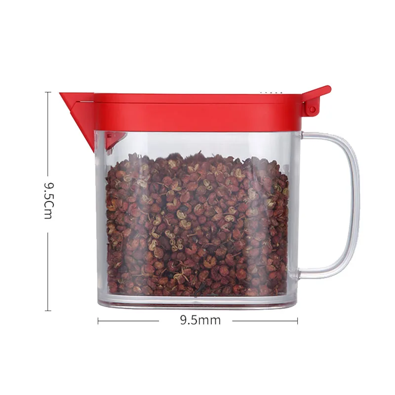 J1UL1N Auto Flip Seasoning Box Wall Mounted Plastic Condiment Container With Spoon,Spice Jars Kitchen Supplies