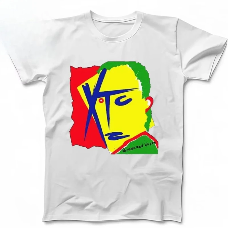 Camiseta negra de regalo con diseño de XTC Drum and Line New Wave Rock Music, camisetas gráficas informales de algodón holgadas para todas las estaciones