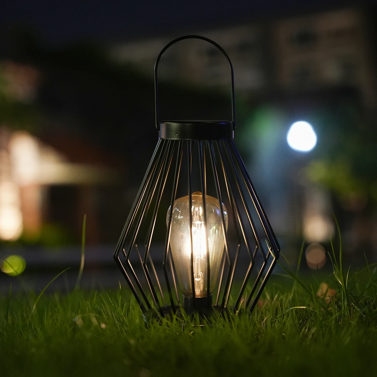 Vintage Finish Metal Solar Lights, Outdoor Yard & Garden Night Landscape Decor