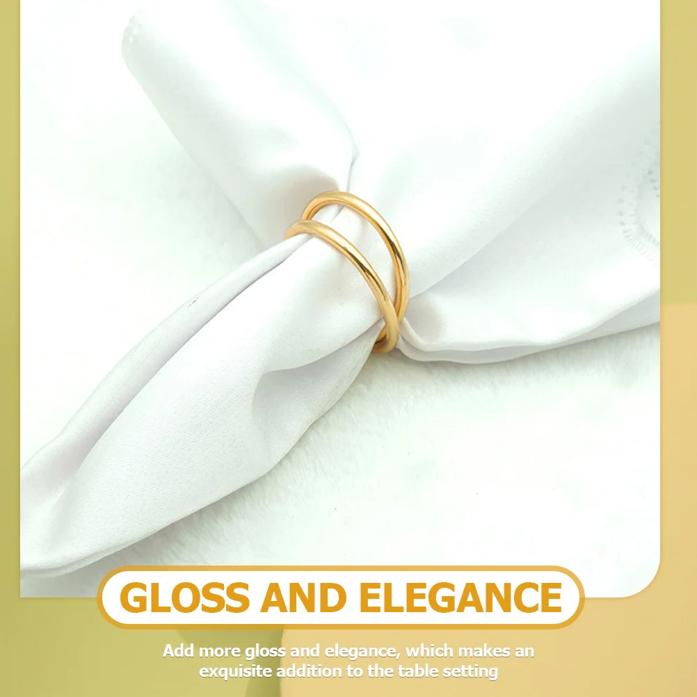 

12Pcs Metal Napkin Rings Buckles with Glossy Finish for Festive Holiday Wedding Event Table Setting Elegance Upgrade
