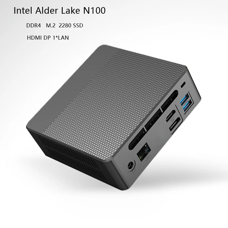 Newest Fan Mini PC Alder Lake N100 RTL8821CE HDMI DP 1*Nic Pocket Home Computer TV BOX Windows 11 Micro Palm PC Barebone