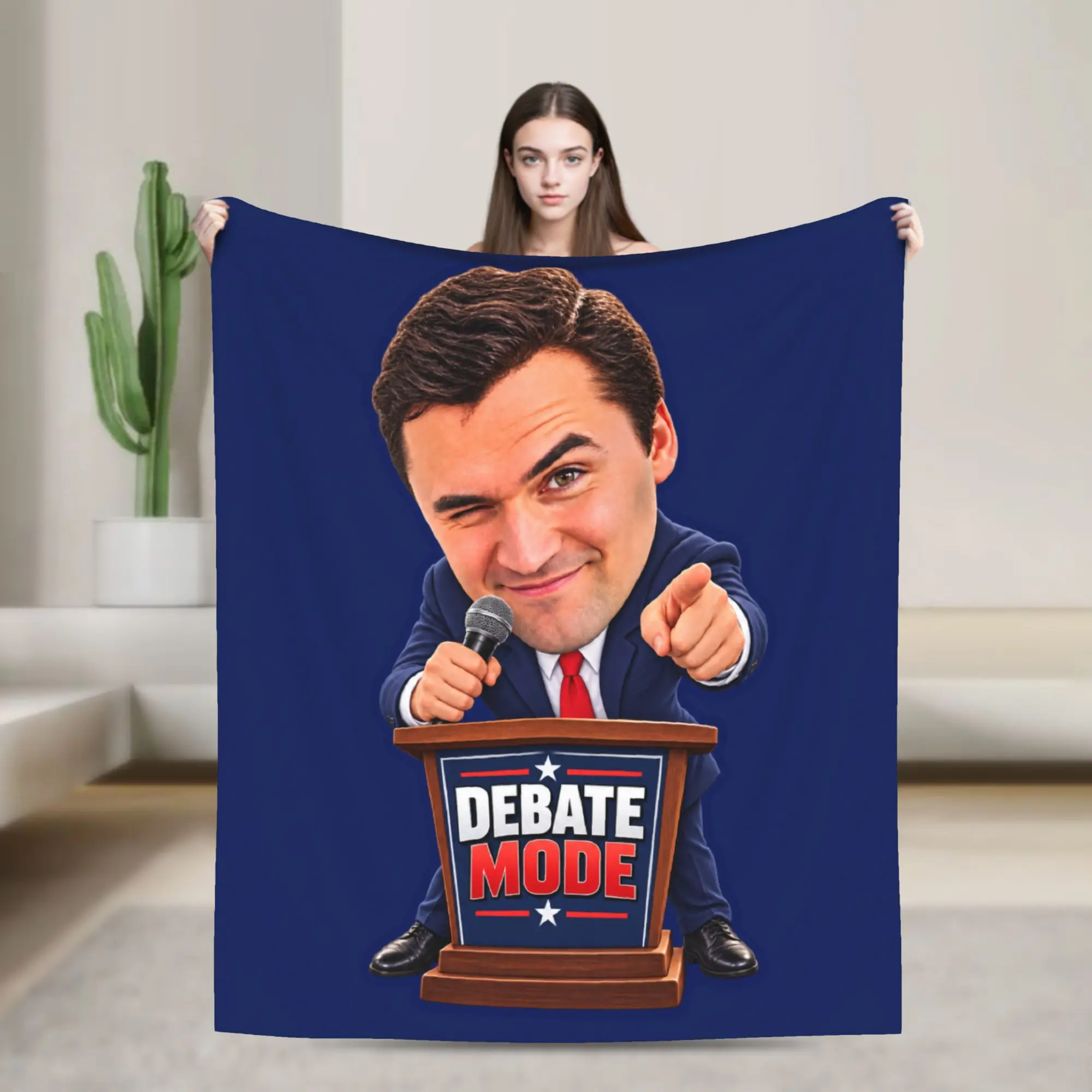 Charlie Kirk Meme Blanket Spring  Cozy Bedding Throws For Adults Sofa Home Flannel Bedspread Bed Cover