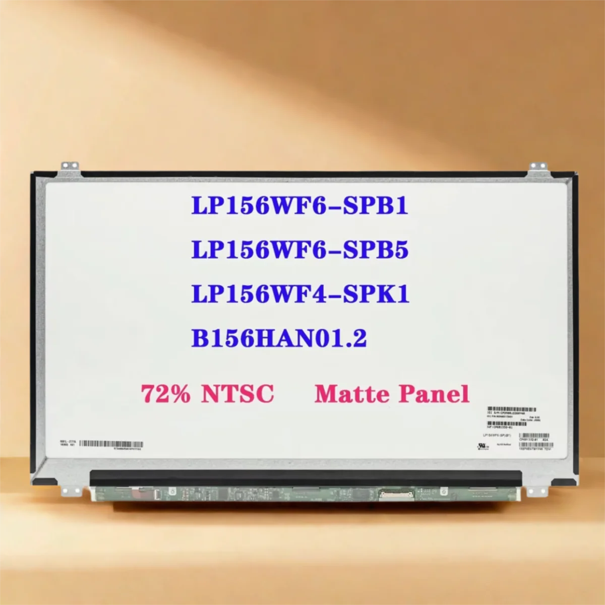 

15.6" Slim IPS Matte Laptop LCD Screen LP156WF6-SPB1 Fit LP156WF6-SPB5 LP156WF4-SPK1 B156HAN01.2 FHD 72% NTSC EDP 30Pin Panel