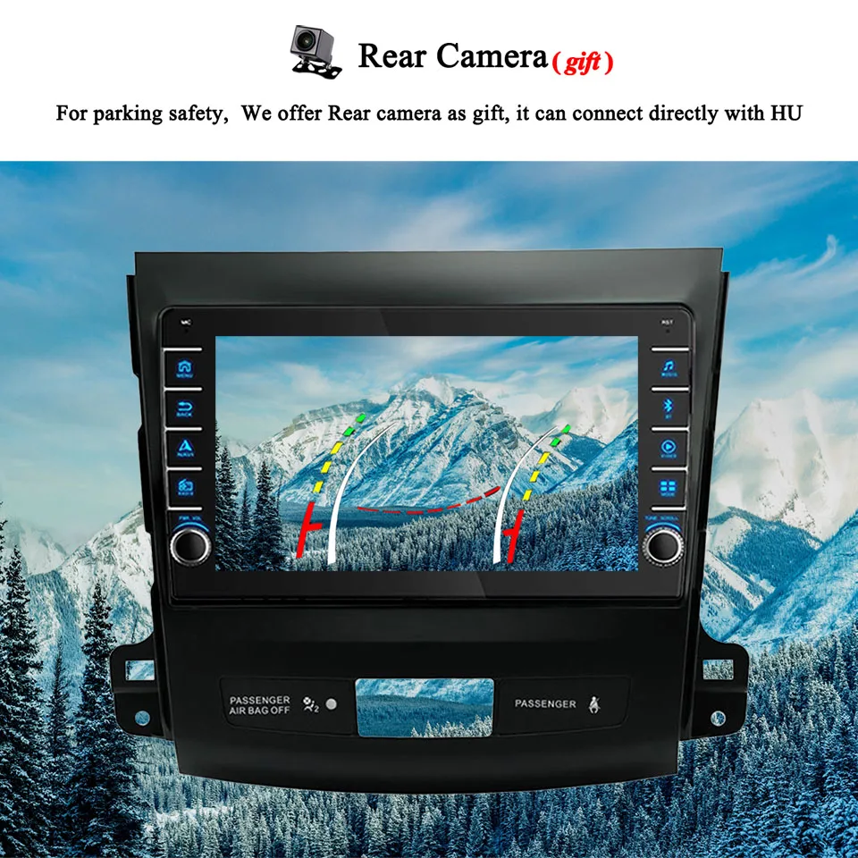Para Mitsubishi Outlander 2005 - 2013 Android 14 8Core 8G Ram Monitor de navegación GPS para coche vídeo Audio música reproductor de DVD Multimedia