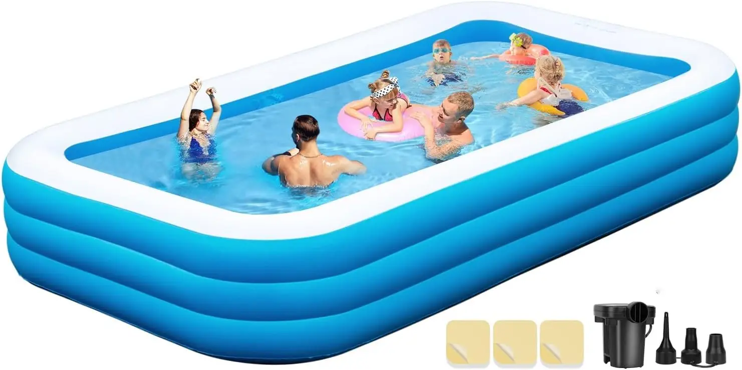 

Extra Large Inflatable Pool,Blow Up Pool Inflatable Swimming Pool for Adults,Above Ground Swimming Poolsfor Backyard Garden Lawn