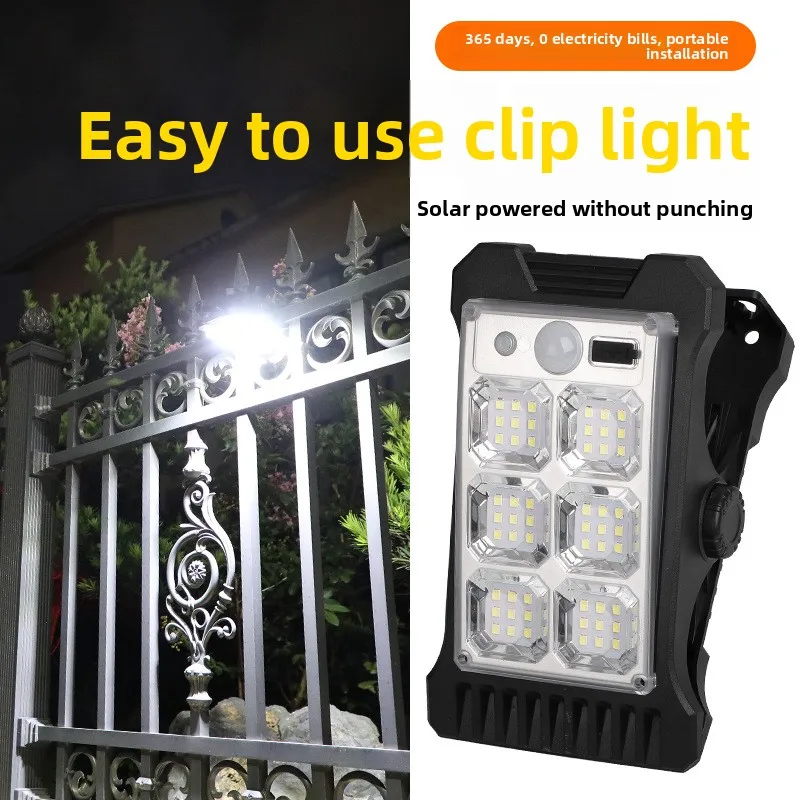 

Clip Solar Wall Light Human Body Induction Outdoor Garden Learning Light Automatic Solar Energy At Night
