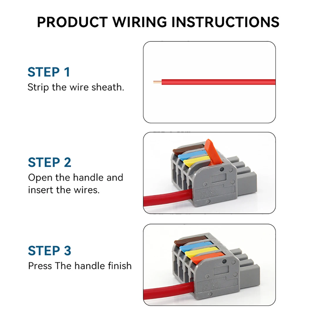 1/5/10pc Quick Wiring Connector Multiple in Multiple Out Universal Splitter Wiring Cable Push-in Home Terminal Block