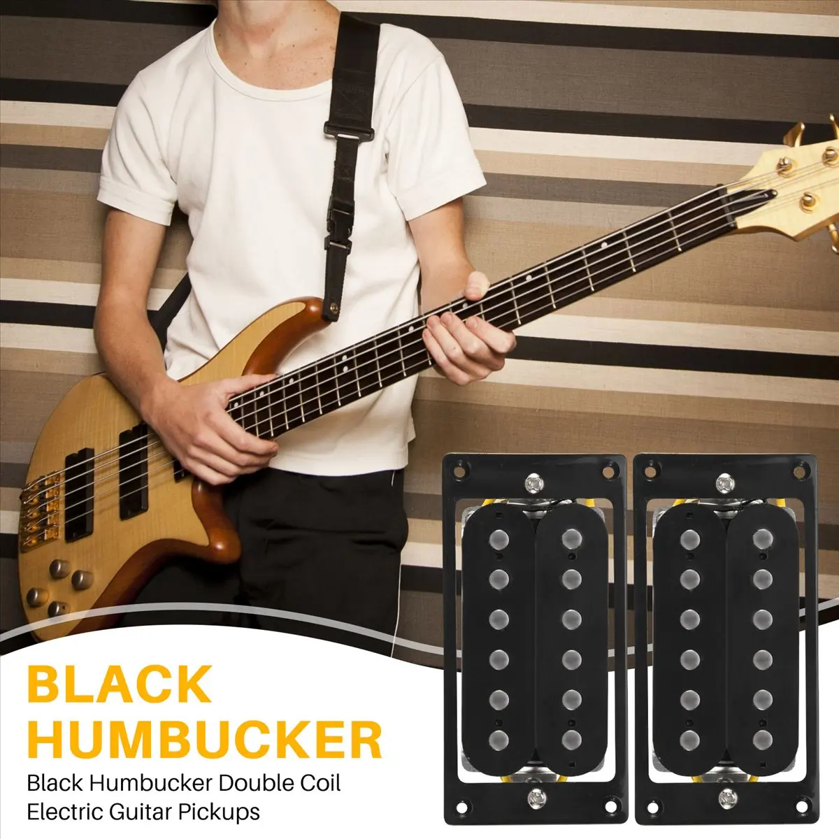 

(ABYM) 2 шт. (1 комплект) черные звукосниматели для электрогитары Humbucker с двойной катушкой + винты для крепления на рамке