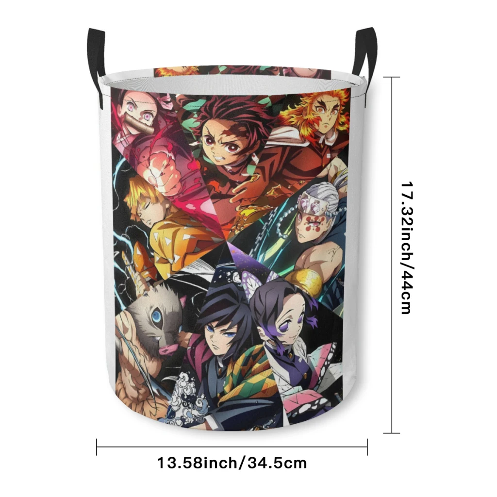 Anime Demon Slayer Blade Bundle Device Laundry Basket Fabric Laundry Moving Folding Dirty Laundry Basket Cartoon