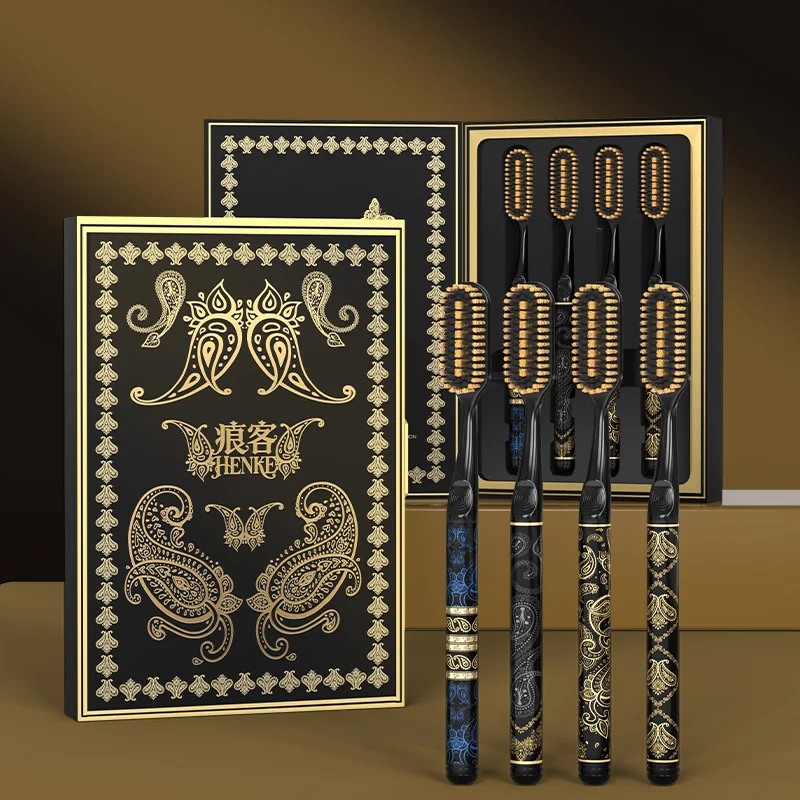 

Подарочный набор зубных щеток Black Gold, инструмент для домашней гигиены, инструмент для чистки с мягкой щетиной, подходит для ежедневного ухода за полостью рта для взрослых.