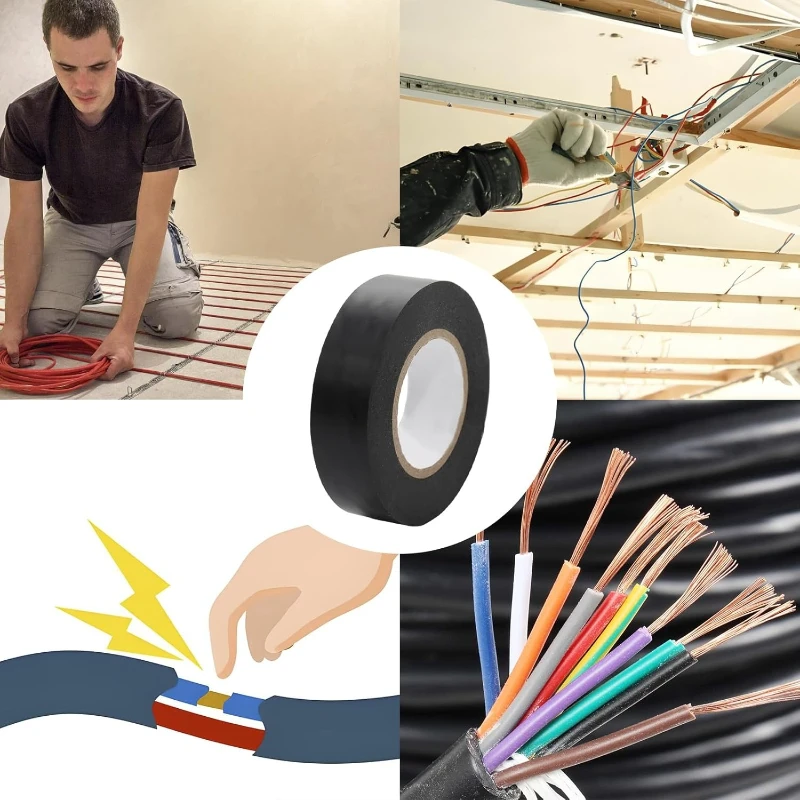 Elektrisches Isolierband, schwarzes elektrisches Klebeband, flammhemmendes, stark haftendes Kabelbaumband für elektrische Verkabelungen – Detail 8