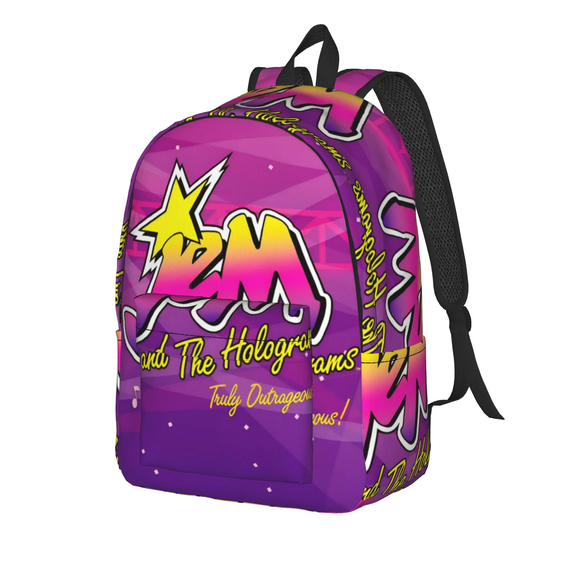 Jem And The Holograms Fashion Backpack Durable High School Business  Daypack for Men Women College Shoulder Bag